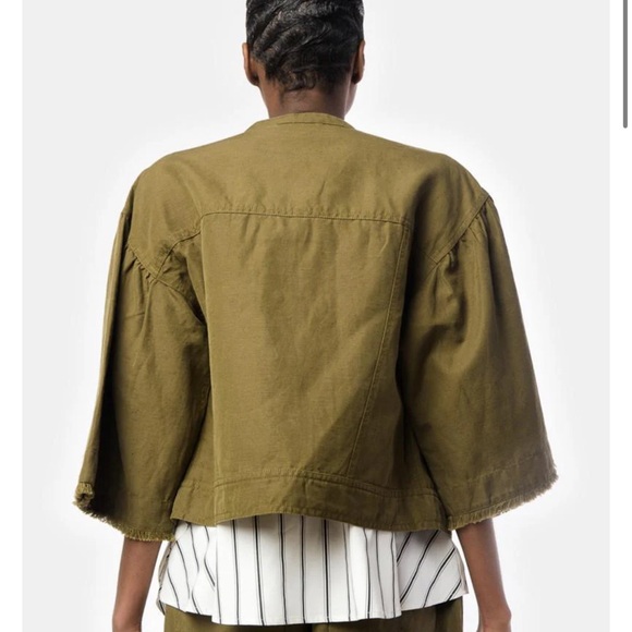 ULLA JOHNSON‎ Kloe Jacket in Olive Military Size 10 - Picture 3 of 12